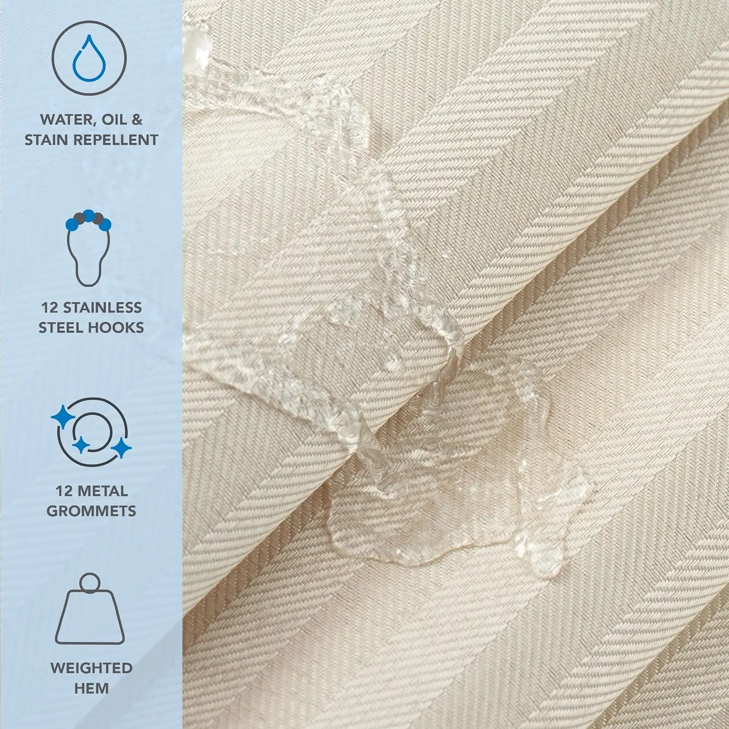 Fabric Weight Set - Conjunto de Cortinas de Chuveiro Arkwright
