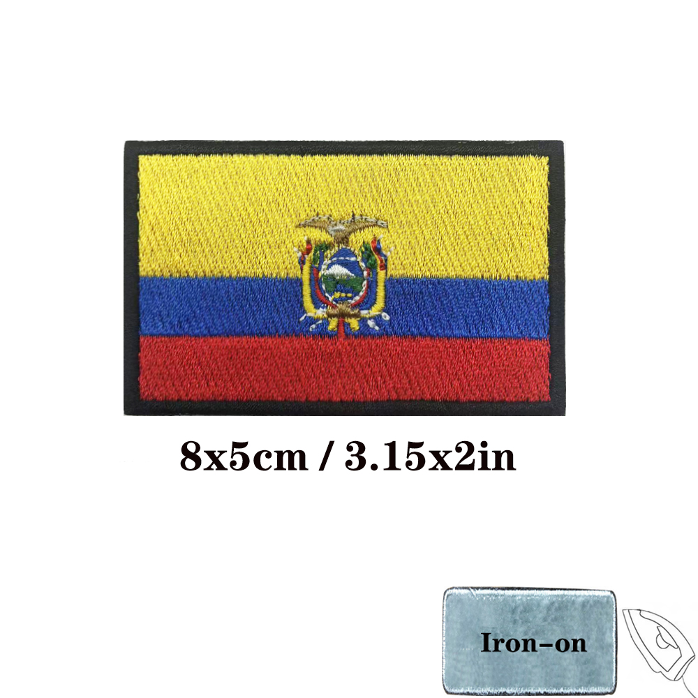 1 peça bandeira equatoriana ec - Velcro Sew On avaliação e preço