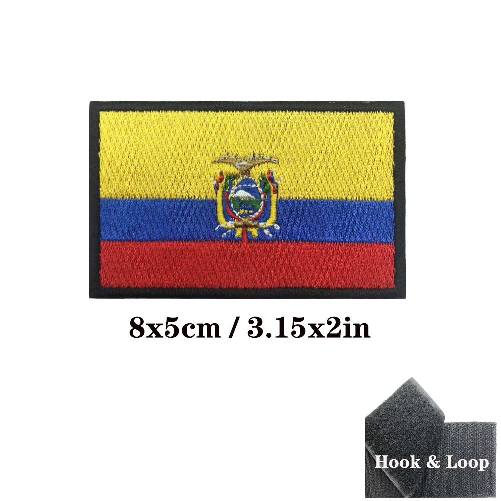 1 peça bandeira equatoriana ec - Velcro Sew On avaliação e preço